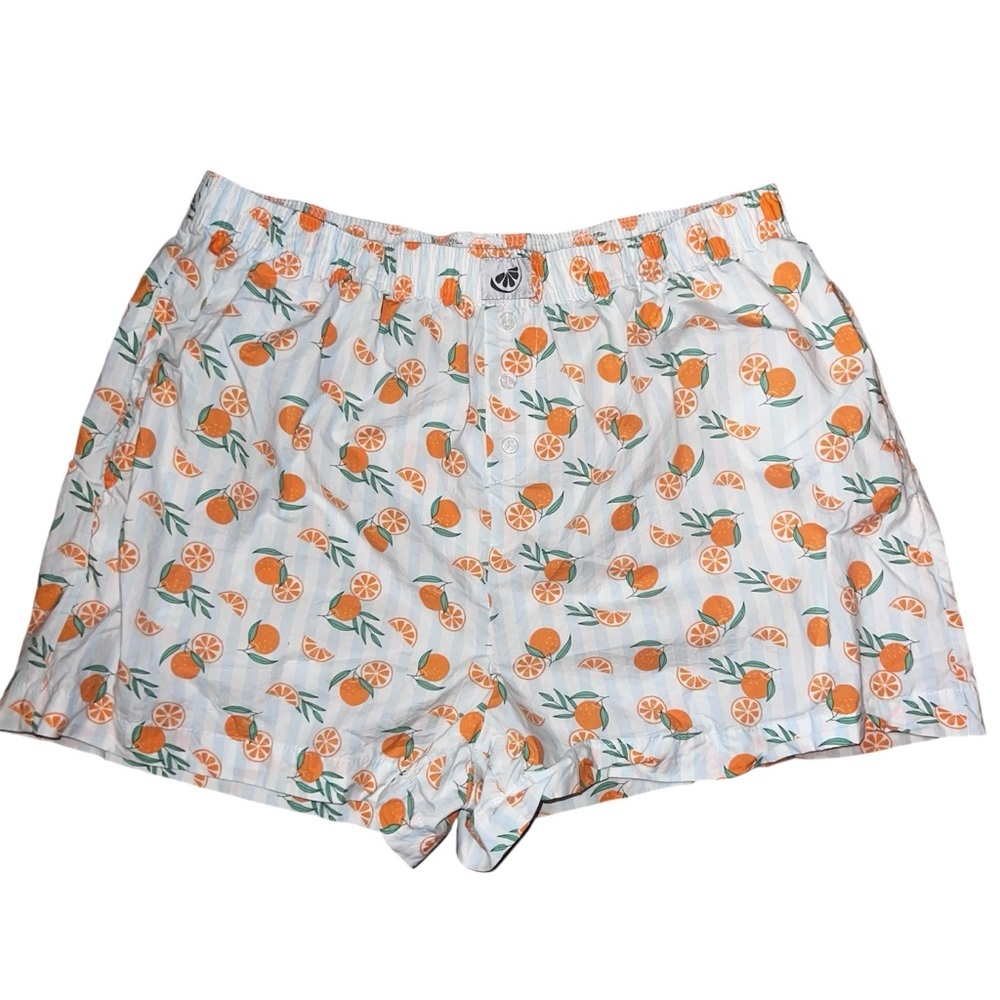 Better Together “Sip, Sip, Hooray” Boxer Shorts PJ Shorts Pockets Oranges Large